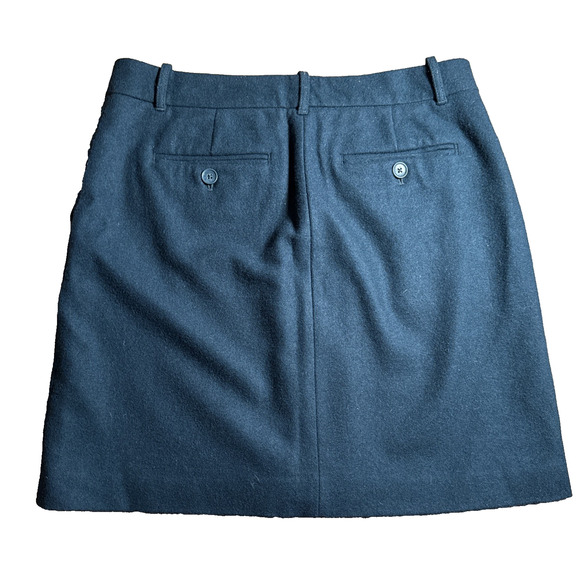 Vintage Eddie Bauer Forest Green Mercer Fit Button Front Wool Blend Skirt Size 6 - Picture 4 of 8